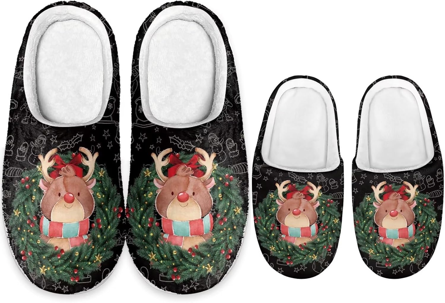 Рождественские тапочки Dngkaoje для семьи Нескользящие домашние тапочки для мужчин и женщин, черный
Рождественские тапочки Dngkaoje для семьи Нескользящие домашние тапочки для мужчин и женщин, черный