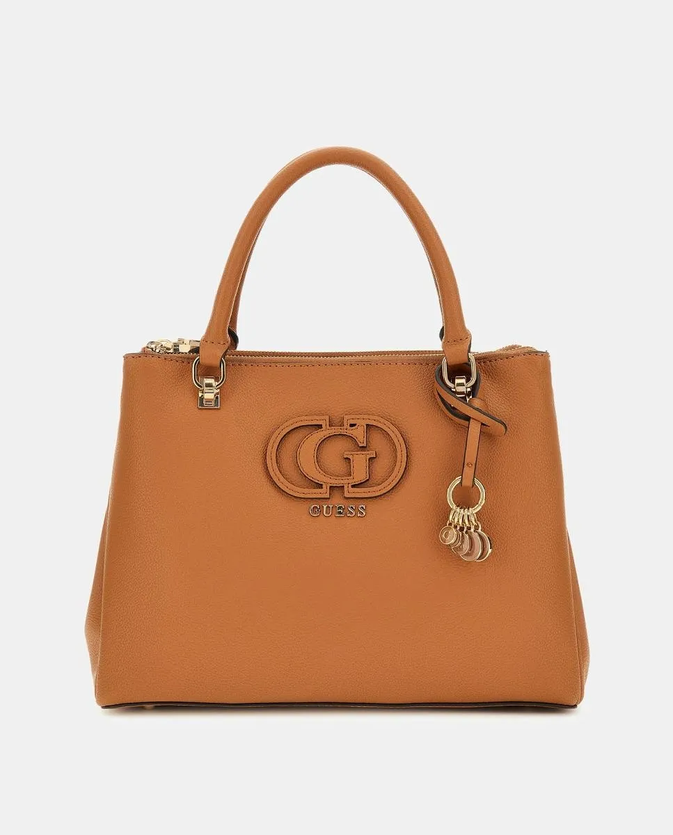 Сумка через плечо с молнией и магнитной застежкой Guess, коричневый 
Сумка через плечо с молнией и магнитной застежкой Guess, коричневый