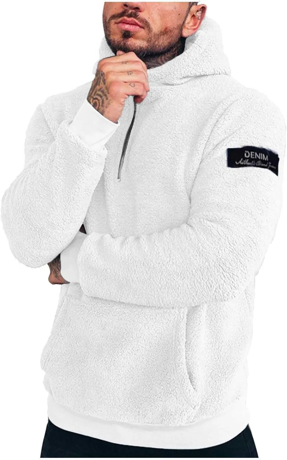 Мужская флисовая худи с капюшоном и карманом
Мужская флисовая худи с капюшоном и карманом