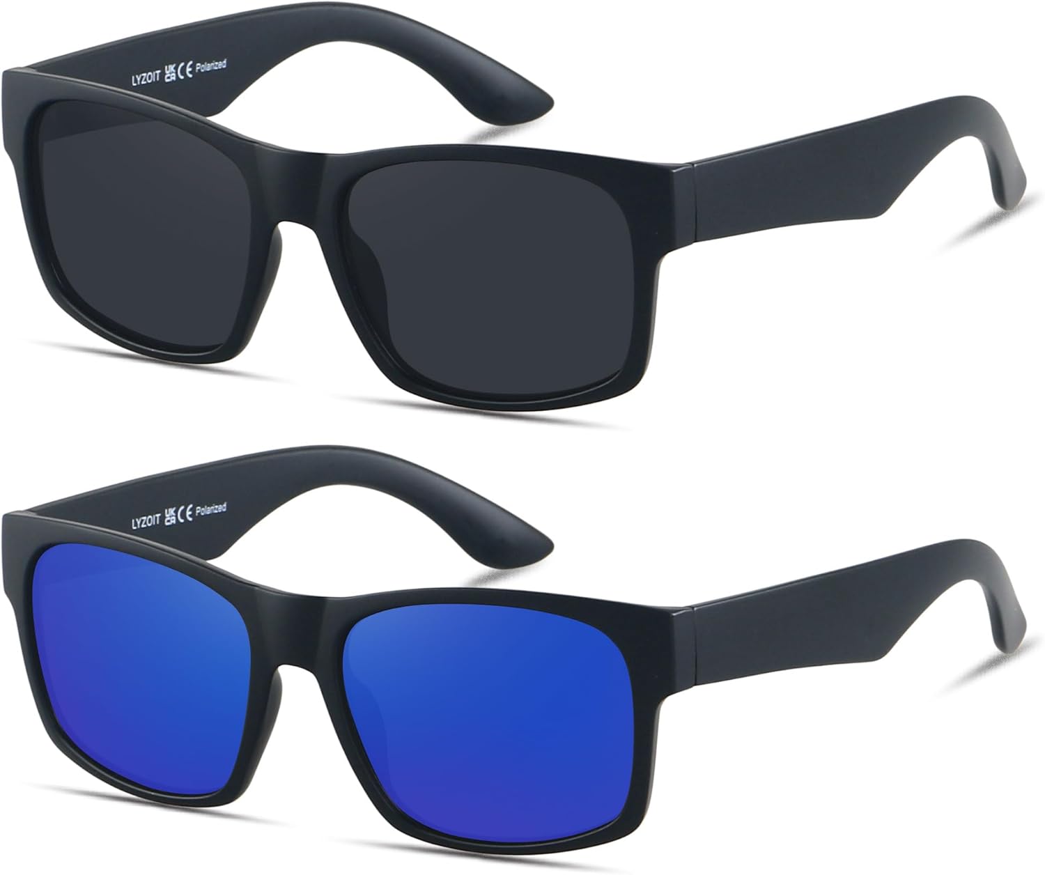 Солнцезащитные очки LYZOIT Extra Large для мужчин с большой широкой головой, поляризованные, XXL, увеличенного квадратного размера, (2pack Polarized) Matte Black + Mirror Blue
Солнцезащитные очки LYZOIT Extra Large для мужчин с большой широкой головой, поляризованные, XXL, увеличенного квадратного размера, (2pack Polarized) Matte Black + Mirror Blue