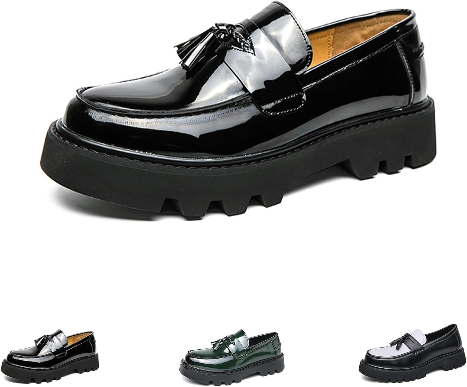 Мужские кожаные лоферы на платформе с кисточками, модные, деловые, повседневные, формальные туфли на платформе, массивные, без шнурков, пенни-лоферы Generic, черный
Мужские кожаные лоферы на платформе с кисточками, модные, деловые, повседневные, формальные туфли на платформе, массивные, без шнурков, пенни-лоферы Generic, черный