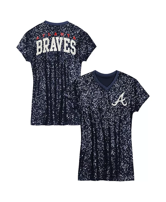 Платье с V-образным вырезом и пайетками Atlanta Braves для девочек постарше, цвет navy Outerstuff
Платье с V-образным вырезом и пайетками Atlanta Braves для девочек постарше, цвет navy Outerstuff