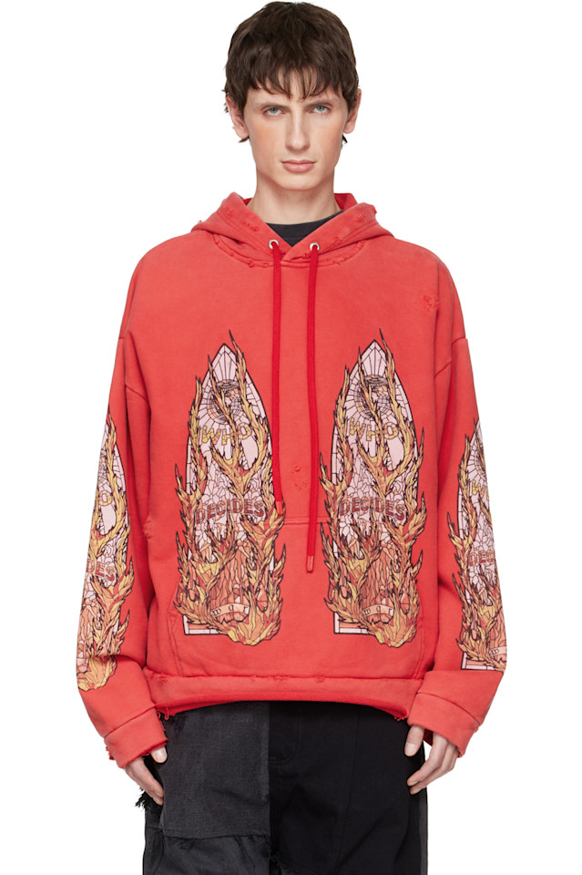 Who Decides War Толстовка с капюшоном из красного стекла с пламенем
Who Decides War Толстовка с капюшоном из красного стекла с пламенем