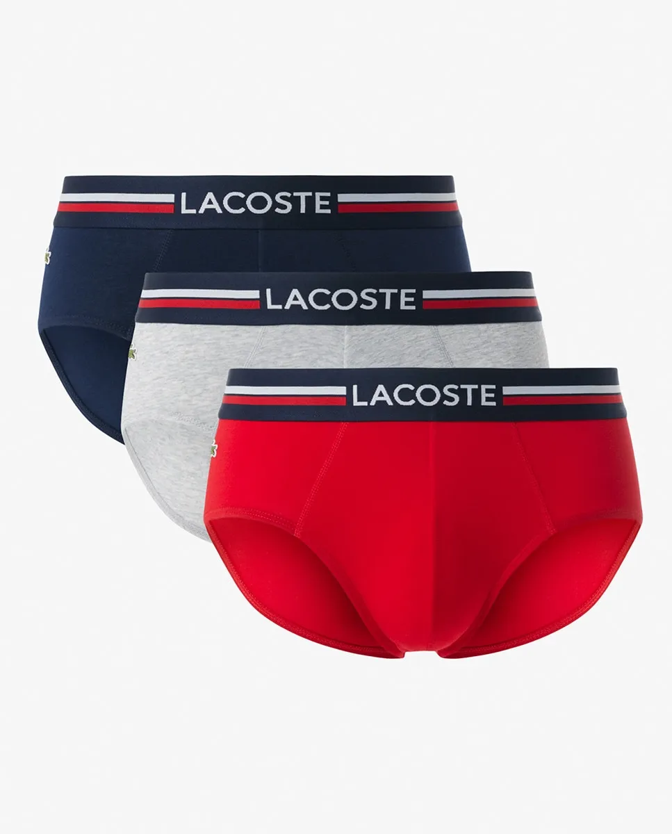 Упаковка из 3 однотонных хлопковых трусов с логотипом на поясе Lacoste, мультиколор
Упаковка из 3 однотонных хлопковых трусов с логотипом на поясе Lacoste, мультиколор