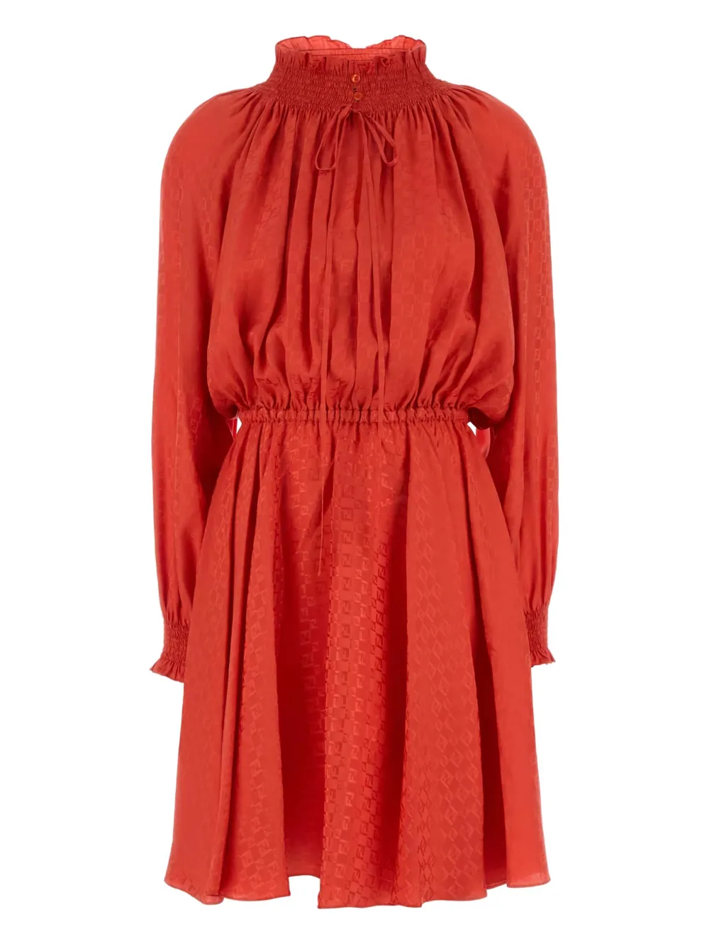 Платье мини со сборками FENDI, красный 
Платье мини со сборками FENDI, красный