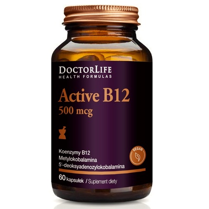 Active B12 Активный витамин B12 500 мг Пищевая добавка 60 капсул Doctor Life
Active B12 Активный витамин B12 500 мг Пищевая добавка 60 капсул Doctor Life