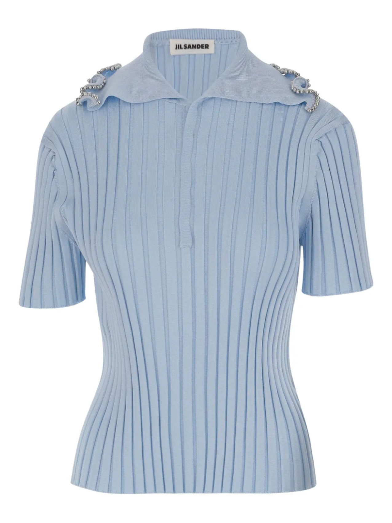 Рубчатая футболка-поло Jil Sander, синий
Рубчатая футболка-поло Jil Sander, синий