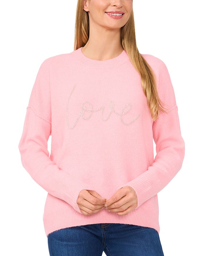 Свитер с круглым вырезом, расшитый бисером CeCe, розовый
Свитер с круглым вырезом, расшитый бисером CeCe, розовый