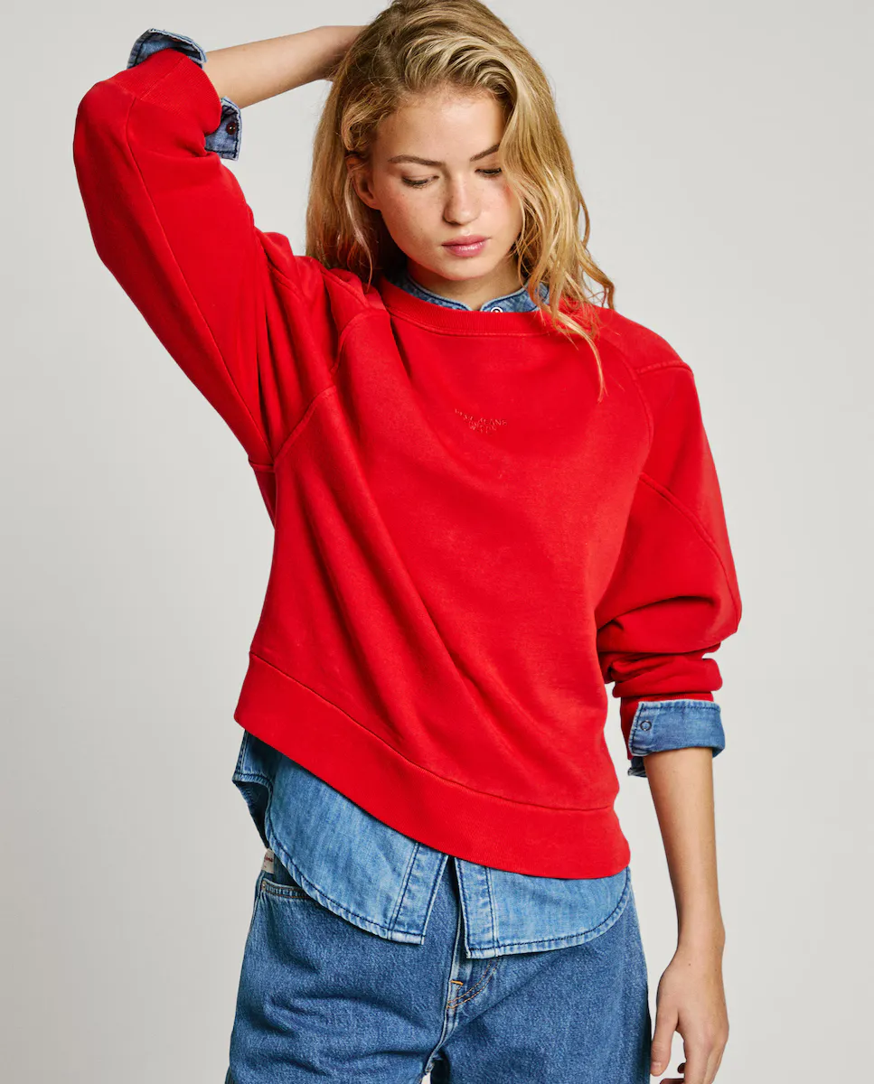 Женская толстовка, окрашенная в готовом виде, с напечатанным логотипом Pepe Jeans, красный
Женская толстовка, окрашенная в готовом виде, с напечатанным логотипом Pepe Jeans, красный