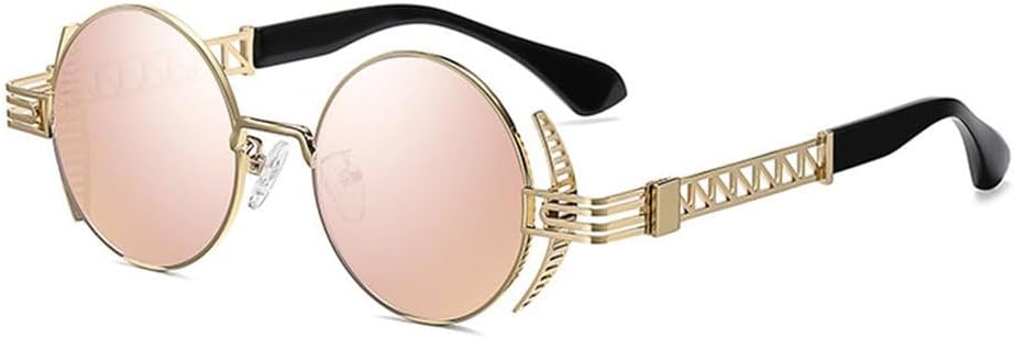 Круглые солнцезащитные очки в стиле стимпанк для мужчин и женщин, ретро, металлические аксессуары, защита от УФ-излучения UV400, зеркальные, в стиле панк TYUVIVO, 5 Gold Pink
Круглые солнцезащитные очки в стиле стимпанк для мужчин и женщин, ретро, металлические аксессуары, защита от УФ-излучения UV400, зеркальные, в стиле панк TYUVIVO, 5 Gold Pink