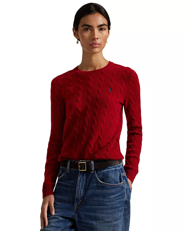 Свитер с круглым вырезом из шерсти и кашемира с косами Ralph Lauren, красный
Свитер с круглым вырезом из шерсти и кашемира с косами Ralph Lauren, красный