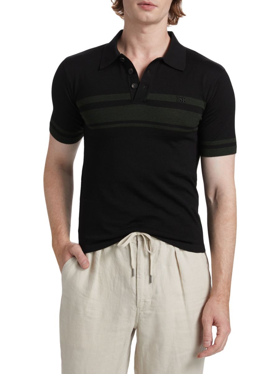 Приталенная шерстяная рубашка-поло Dawn Wales Bonner, цвет Black Green 
Приталенная шерстяная рубашка-поло Dawn Wales Bonner, цвет Black Green