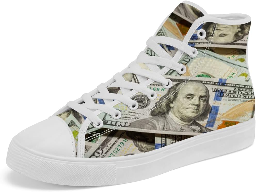 Высокие кеды из холста с долларовым принтом для мужчин и женщин, высокие кроссовки на шнуровке, повседневная обувь, подарок для него и нее Chebing, 617 Green
Высокие кеды из холста с долларовым принтом для мужчин и женщин, высокие кроссовки на шнуровке, повседневная обувь, подарок для него и нее Chebing, 617 Green