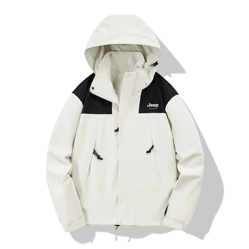 JEEP SPIRIT Водонепроницаемая ветровка термостойкая износостойкая унисекс, Ivory White 
JEEP SPIRIT Водонепроницаемая ветровка термостойкая износостойкая унисекс, Ivory White