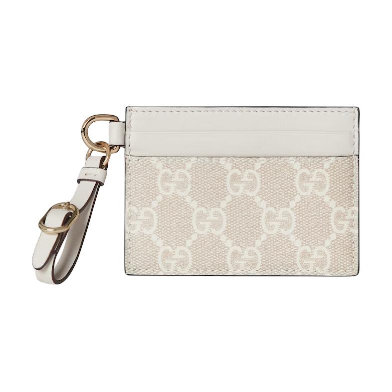 GUCCI Женский держатель для карт из холста GG Emblem бежево-белый
GUCCI Женский держатель для карт из холста GG Emblem бежево-белый