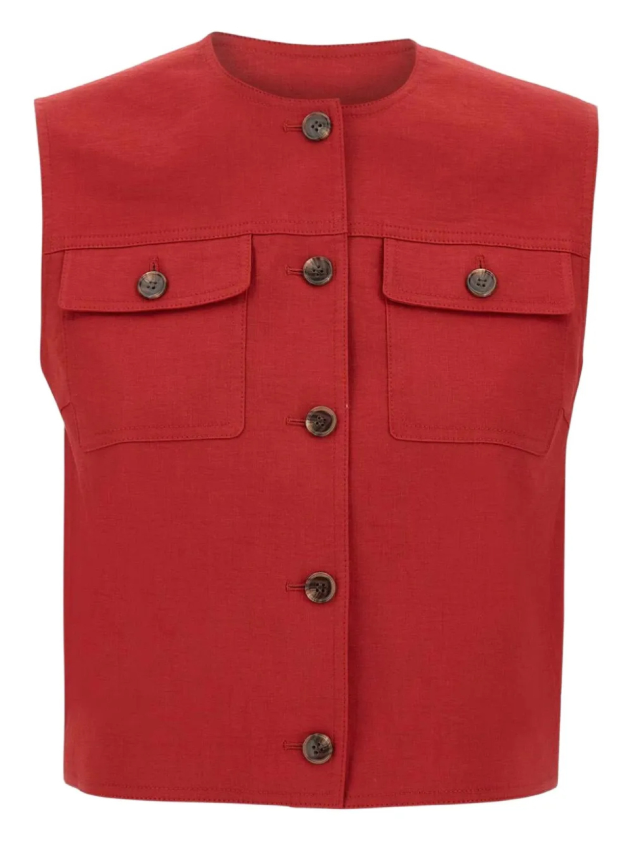 Жилет на пуговицах Theory, красный 
Жилет на пуговицах Theory, красный