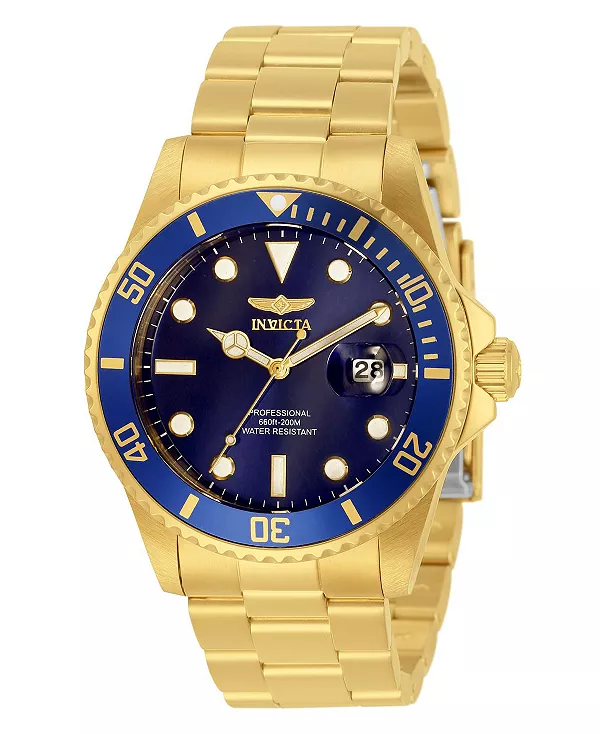 Мужские кварцевые часы Pro Diver 33270 с тремя стрелками и синим циферблатом Invicta, gold
Мужские кварцевые часы Pro Diver 33270 с тремя стрелками и синим циферблатом Invicta, gold