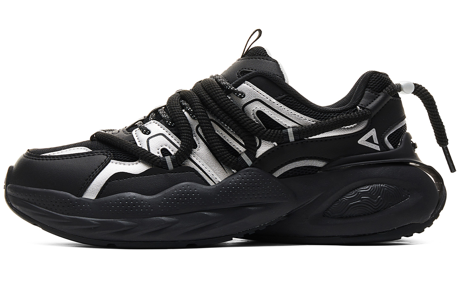 PEAK Повседневные туфли мужские низкие, черные, серебристые
PEAK Повседневные туфли мужские низкие, черные, серебристые