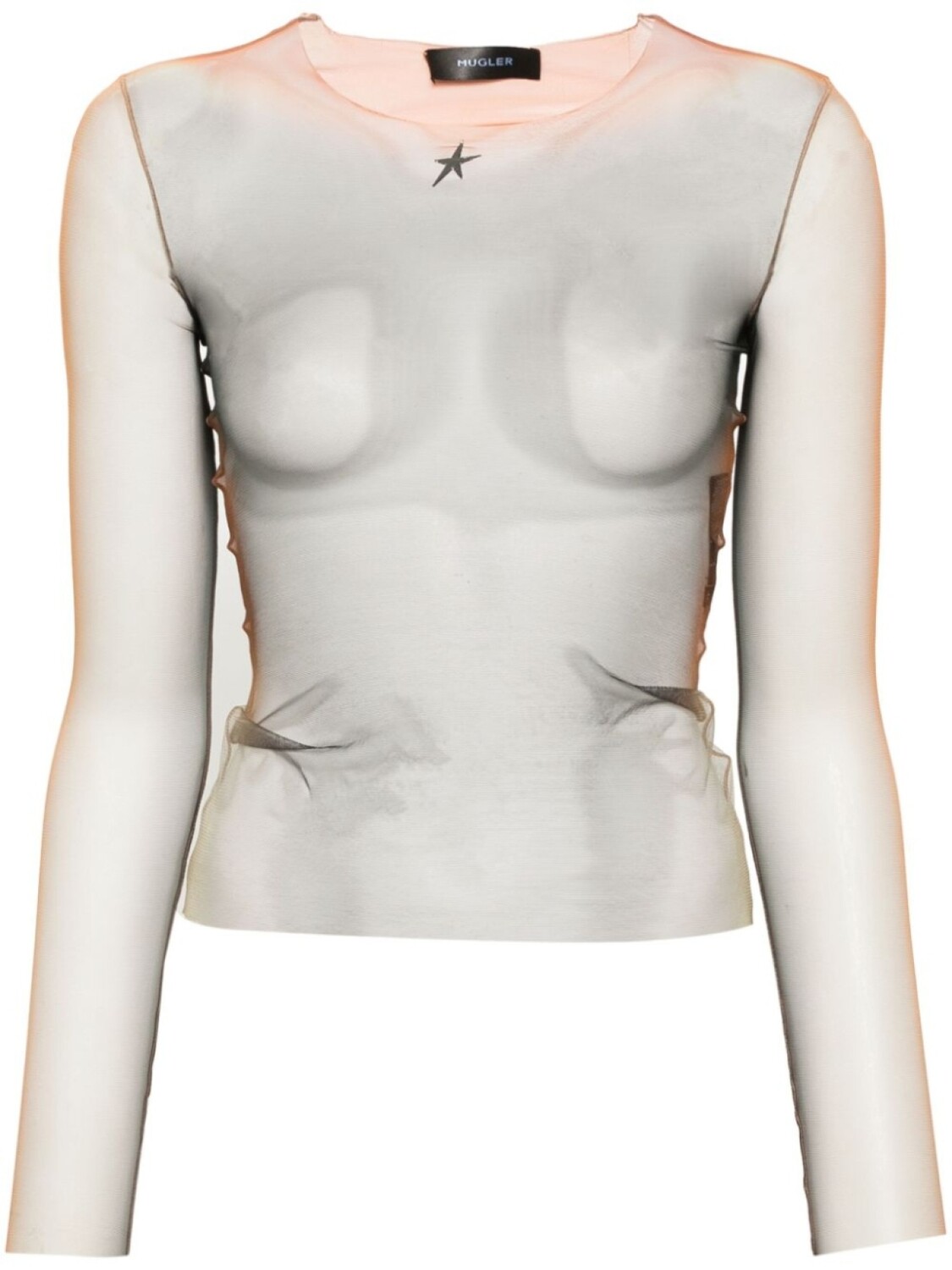 Mugler сетчатая футболка с длинными рукавами, коричневый
Mugler сетчатая футболка с длинными рукавами, коричневый