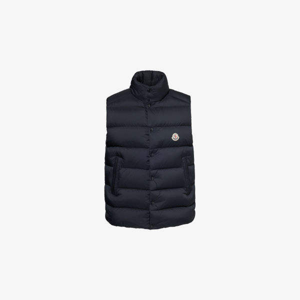 Жилет пуховый Moncler Tibb с брендовым значком, синий
Жилет пуховый Moncler Tibb с брендовым значком, синий