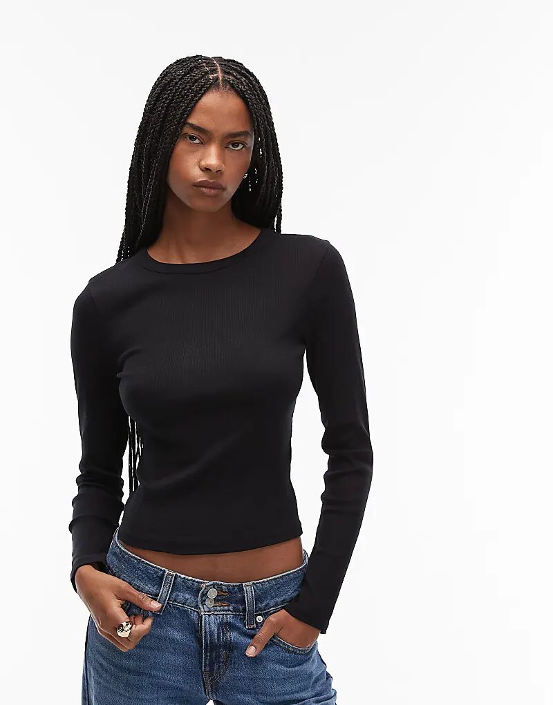 Лонгслив ASOS DESIGN с круглым вырезом и длинными рукавами, черный
Лонгслив ASOS DESIGN с круглым вырезом и длинными рукавами, черный