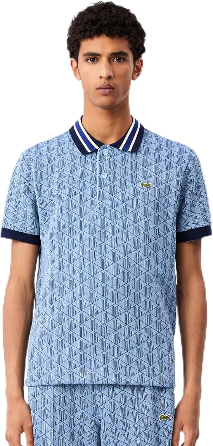 Мужская поло-рубашка LACOSTE с монограммой и жаккардовым узором, синий
Мужская поло-рубашка LACOSTE с монограммой и жаккардовым узором, синий
