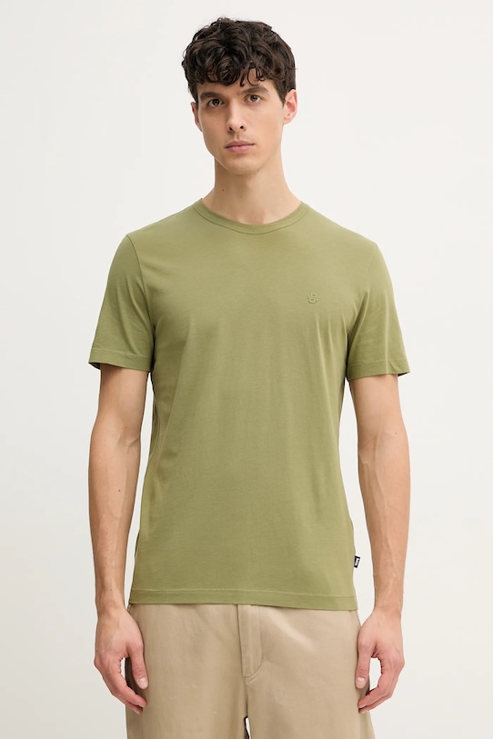 Хлопковая футболка Boss, зеленый 
Хлопковая футболка Boss, зеленый
