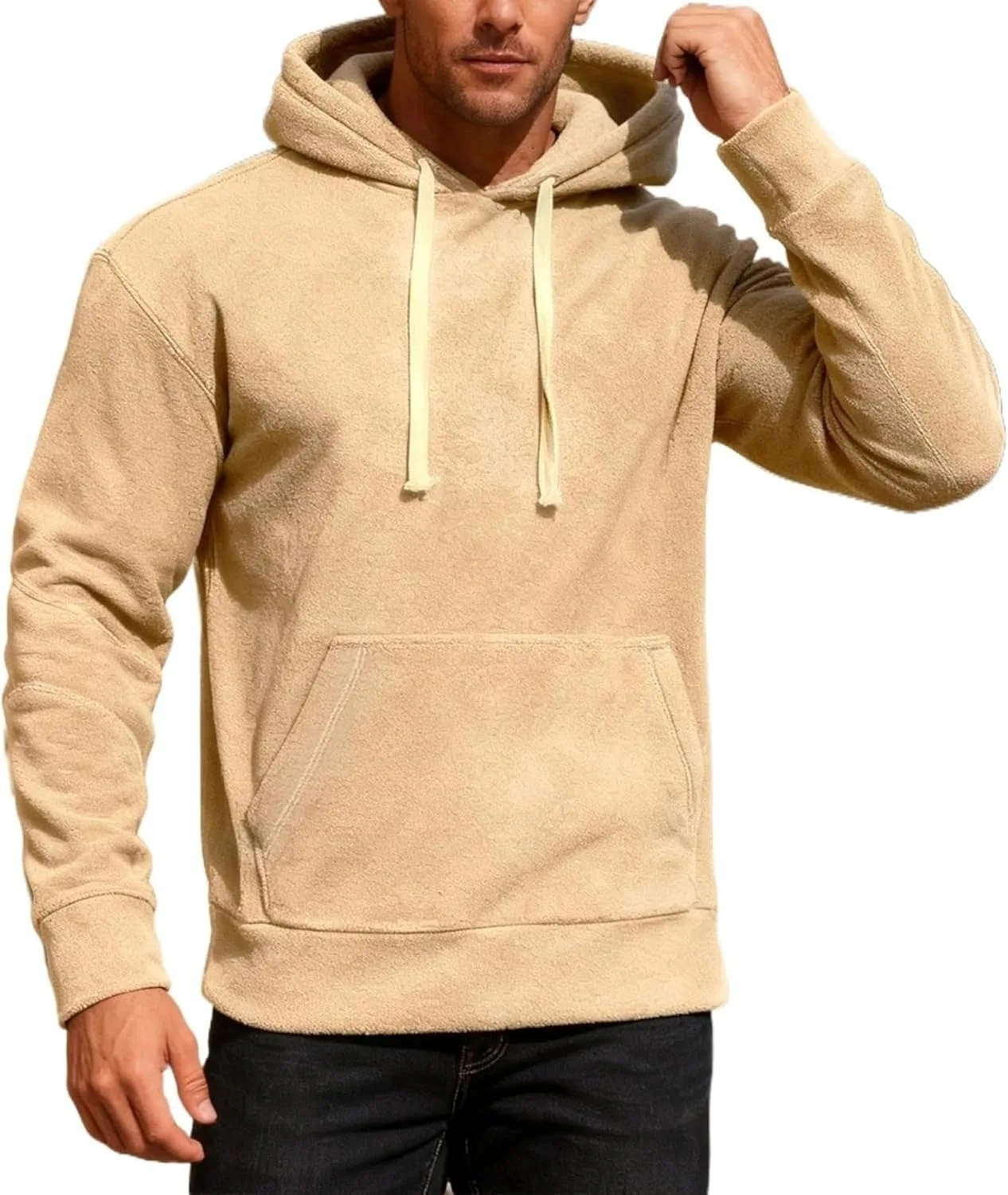 Мужская Polar Fleece толстовка с капюшоном и карманом-кенгуру
Мужская Polar Fleece толстовка с капюшоном и карманом-кенгуру