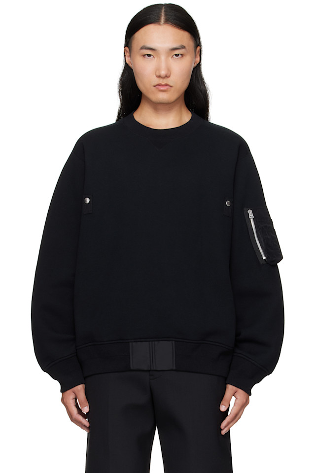 Потный свитер из губки Sacai, черный
Потный свитер из губки Sacai, черный