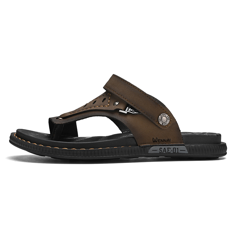 Wen Nai Мужские коричневые шлепанцы на резиновой подошве
Wen Nai Мужские коричневые шлепанцы на резиновой подошве