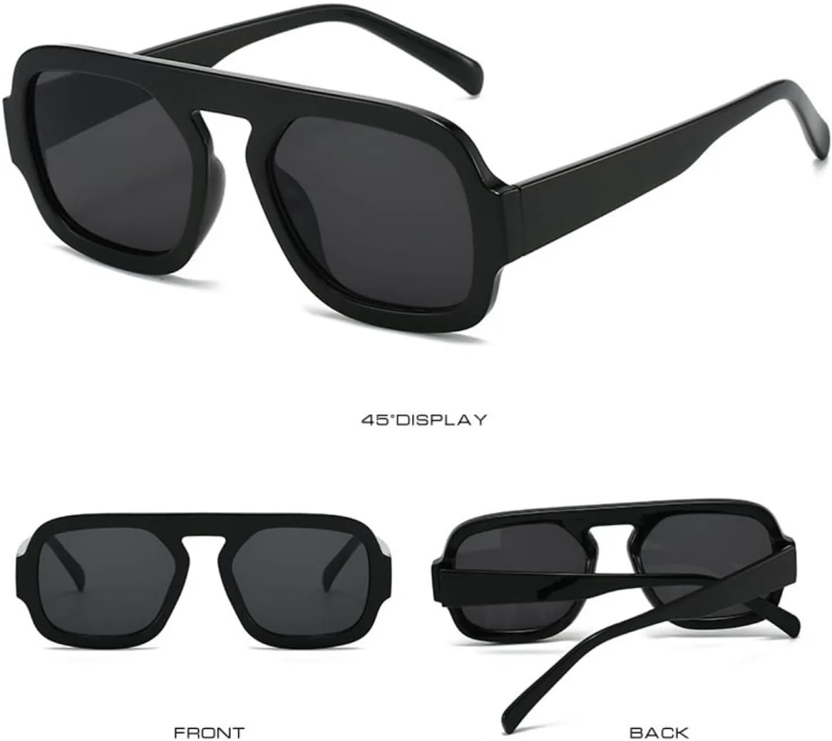 Ретро-солнцезащитные очки-авиаторы в стиле 70-х, квадратные, для женщин и мужчин, модный стиль, плоская оправа, винтажные квадратные очки IKUVNA, 2 Pack Black+green
Ретро-солнцезащитные очки-авиаторы в стиле 70-х, квадратные, для женщин и мужчин, модный стиль, плоская оправа, винтажные квадратные очки IKUVNA, 2 Pack Black+green