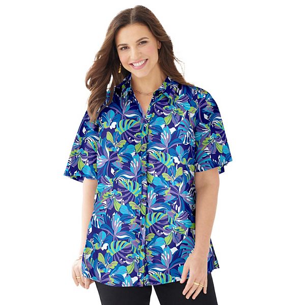 Блузка с коротким рукавом для женщин plus size petite timeless Catherines, Ultra Blue Graphic
Блузка с коротким рукавом для женщин plus size petite timeless Catherines, Ultra Blue Graphic