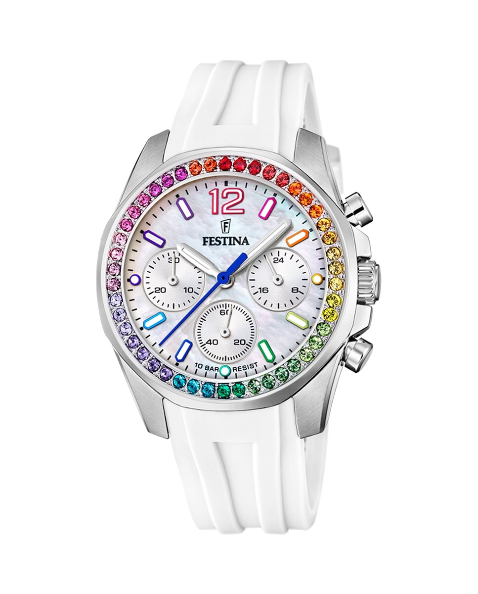 F20610/2 Женские часы Boyfriend из белого каучука Festina, белый 
F20610/2 Женские часы Boyfriend из белого каучука Festina, белый