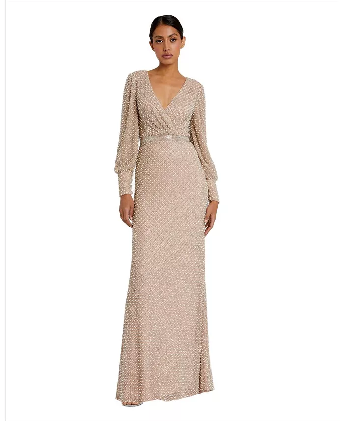 Женское платье с рукавами-бишопами, на запах, с жемчужной отделкой Mac Duggal, коричневый/бежевый
Женское платье с рукавами-бишопами, на запах, с жемчужной отделкой Mac Duggal, коричневый/бежевый