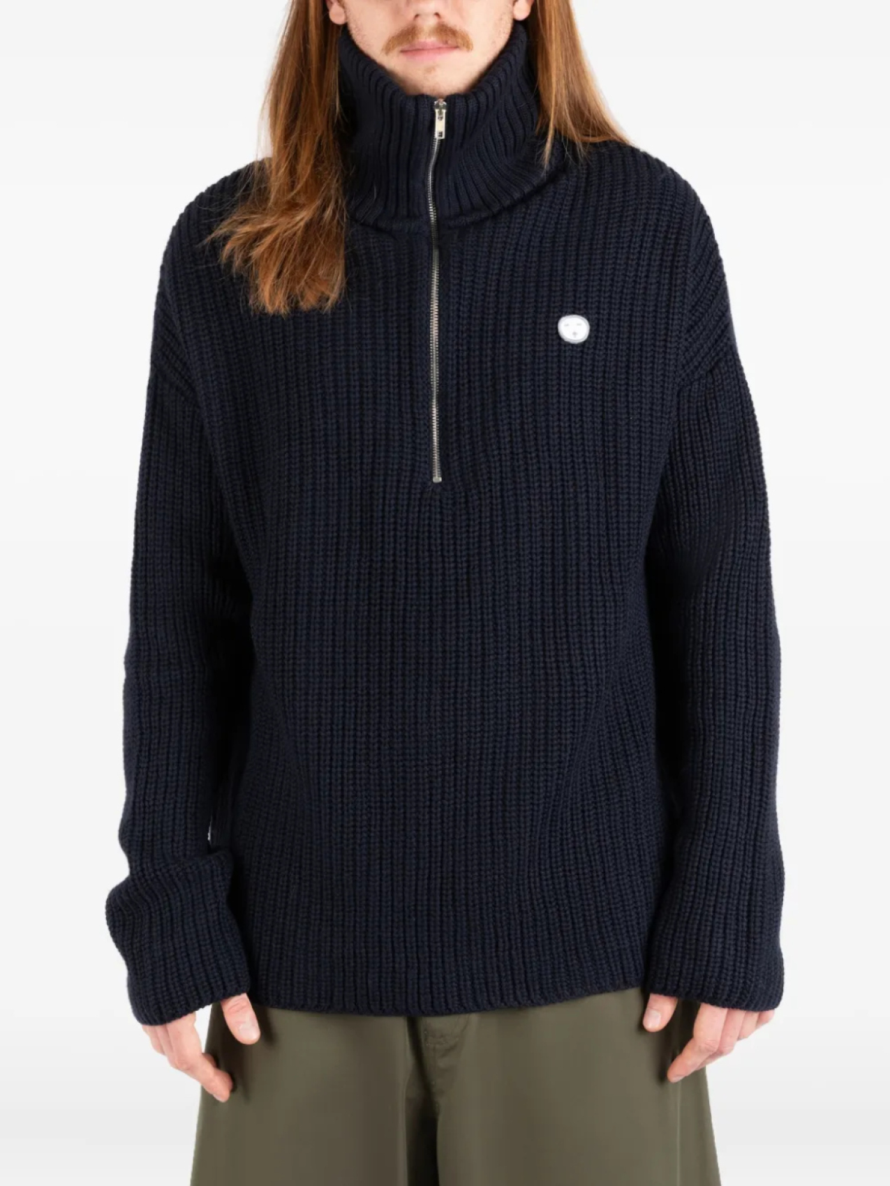 Свитер в рубчик Société Anonyme с полумолнией, синий
Свитер в рубчик Société Anonyme с полумолнией, синий