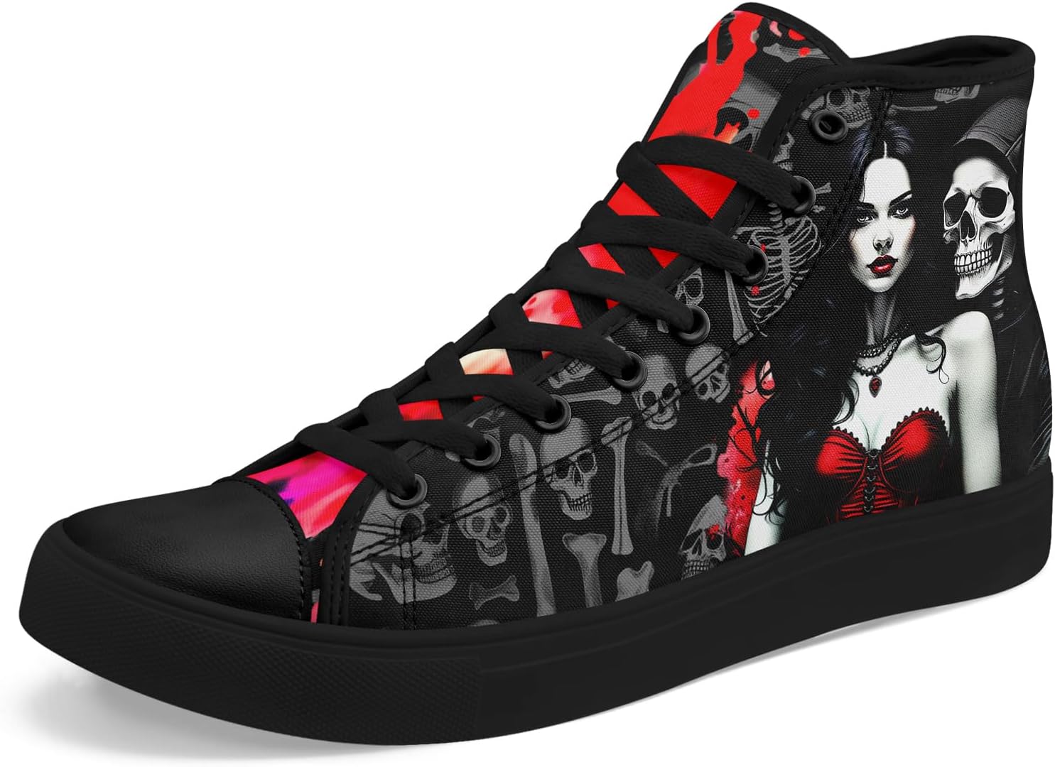 Высокие кеды из холщовой ткани AWSOLE с черепом и розой для мужчин и женщин, унисекс, для Хэллоуина, в темном готическом стиле, модная уличная обувь, повседневные тренеры
Высокие кеды из холщовой ткани AWSOLE с черепом и розой для мужчин и женщин, унисекс, для Хэллоуина, в темном готическом стиле, модная уличная обувь, повседневные тренеры