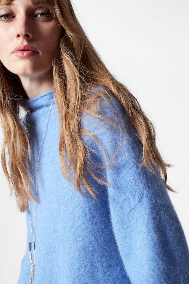 Свитер из альпаки с высоким воротником & Other Stories, синий 
Свитер из альпаки с высоким воротником & Other Stories, синий