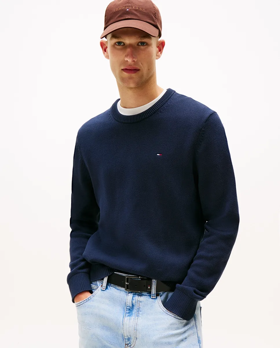 Базовый мужской джемпер облегающего кроя с круглым вырезом Tommy Jeans, темно-синий
Базовый мужской джемпер облегающего кроя с круглым вырезом Tommy Jeans, темно-синий