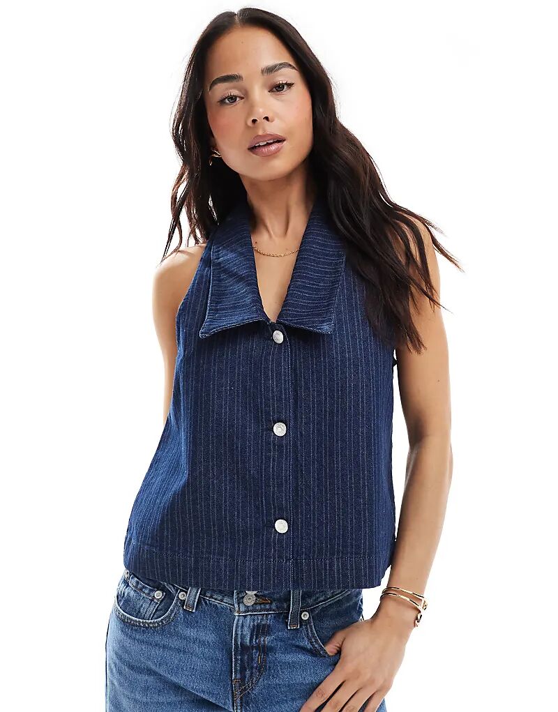 Полосатый джинсовый топ ASOS DESIGN без рукавов с матросским воротником
Полосатый джинсовый топ ASOS DESIGN без рукавов с матросским воротником