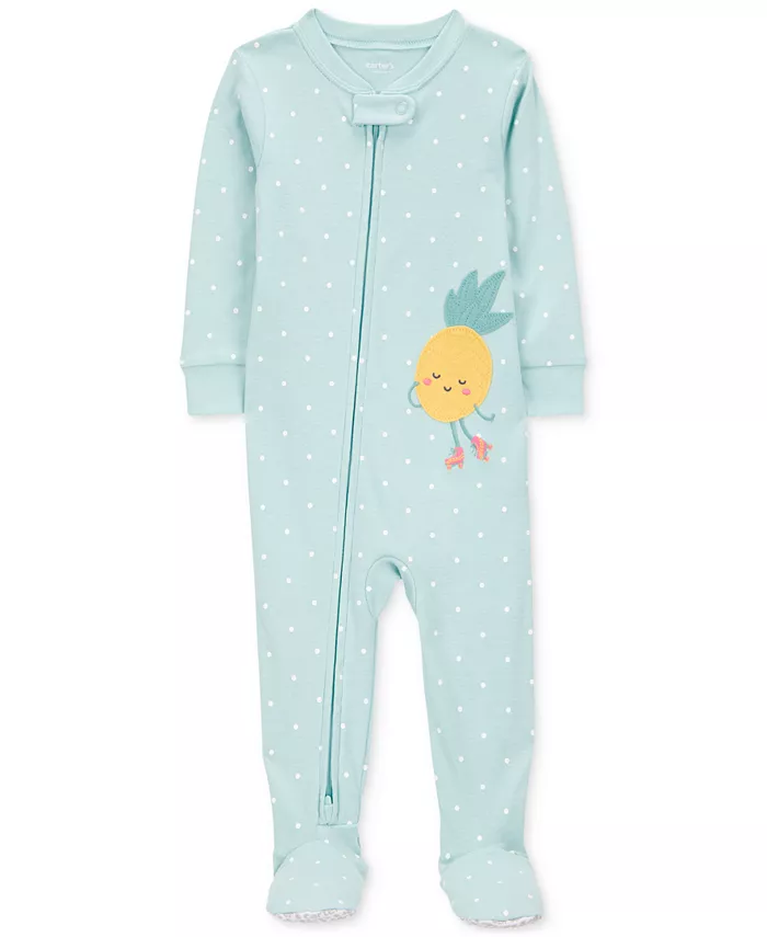 Детский пижамы-комбинезон с ножками для девочек, 100% хлопок, принт "Ананас", облегающий крой Carter's, зеленый
Детский пижамы-комбинезон с ножками для девочек, 100% хлопок, принт "Ананас", облегающий крой Carter's, зеленый