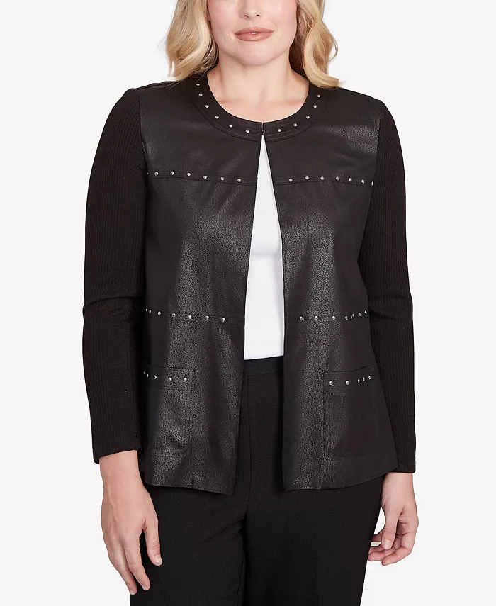 Женская куртка из искусственной кожи с отделкой в виде свитера Alfred Dunner, черный
Женская куртка из искусственной кожи с отделкой в виде свитера Alfred Dunner, черный