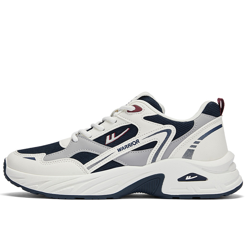 WARRIOR Амортизирующие, нескользящие, износостойкие, низкие, массивные кроссовки, мужские, бежево-темно-синие 
WARRIOR Амортизирующие, нескользящие, износостойкие, низкие, массивные кроссовки, мужские, бежево-темно-синие