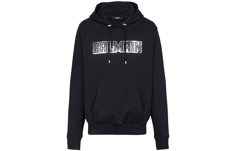 Серебристый тисненый худи BALMAIN, черный
Серебристый тисненый худи BALMAIN, черный