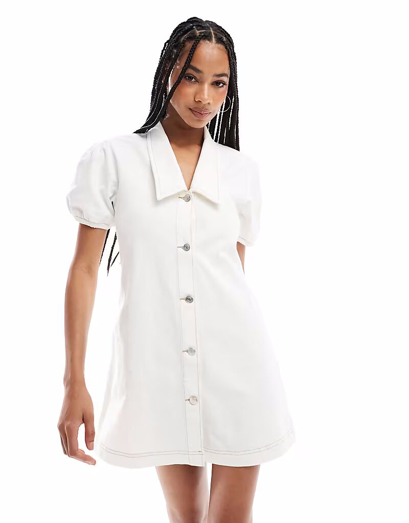 Джинсовое мини-платье ASOS DESIGN с воротником и рукавами-фонариками цвета экрю
Джинсовое мини-платье ASOS DESIGN с воротником и рукавами-фонариками цвета экрю