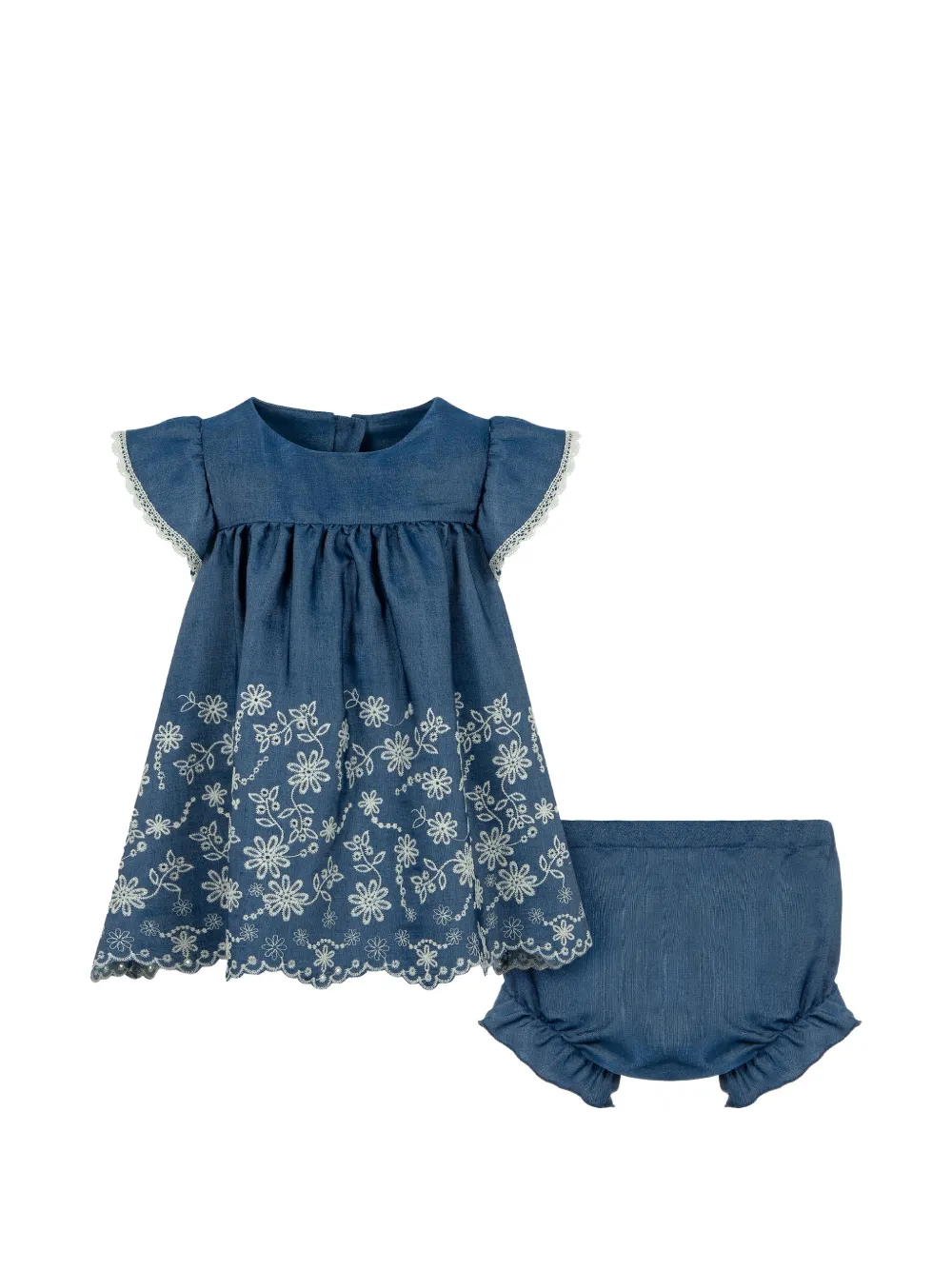 Комплект с цветочной вышивкой Lapin House, синий
Комплект с цветочной вышивкой Lapin House, синий