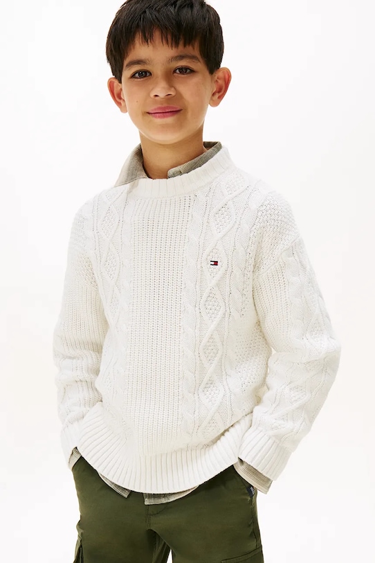 Детский хлопковый свитер Tommy Hilfiger, белый
Детский хлопковый свитер Tommy Hilfiger, белый