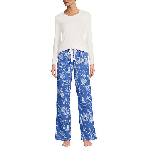 Женский пижамный набор: топ с длинным рукавом и фланелевые брюки Lands' End, Cobalt Wintr Village
Женский пижамный набор: топ с длинным рукавом и фланелевые брюки Lands' End, Cobalt Wintr Village