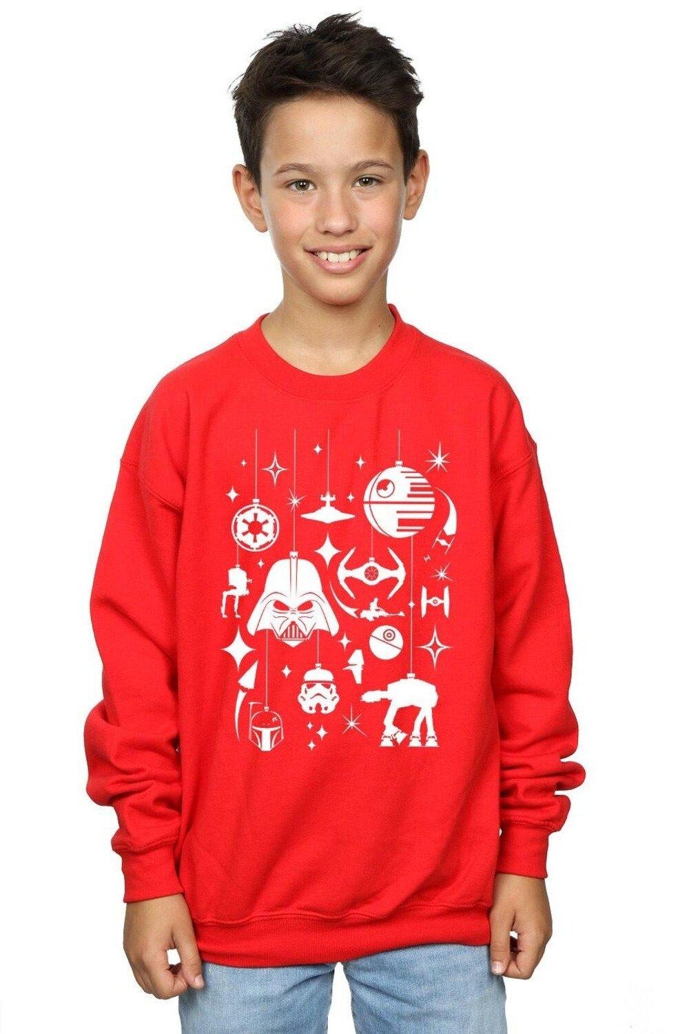 Толстовка с рождественскими украшениями Star Wars, красный
Толстовка с рождественскими украшениями Star Wars, красный