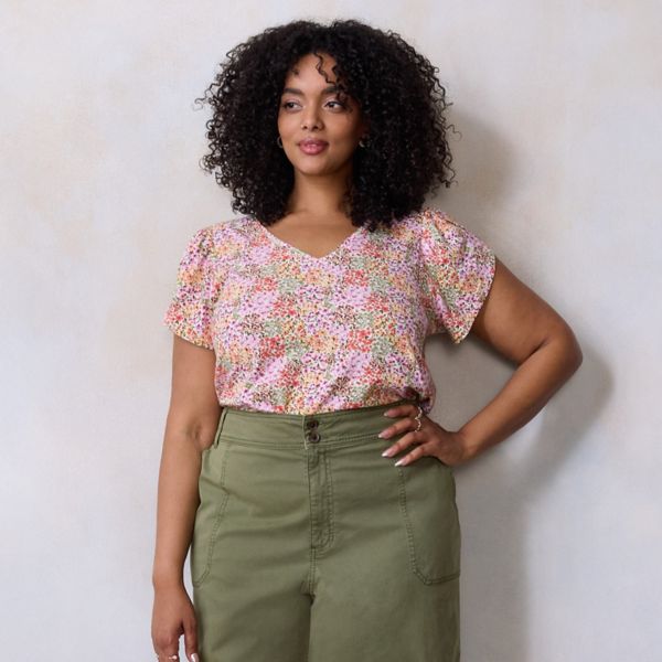 Футболка большого размера с рукавами-тюльпанами и V-образным вырезом Lc Lauren Conrad, мультиколор
Футболка большого размера с рукавами-тюльпанами и V-образным вырезом Lc Lauren Conrad, мультиколор