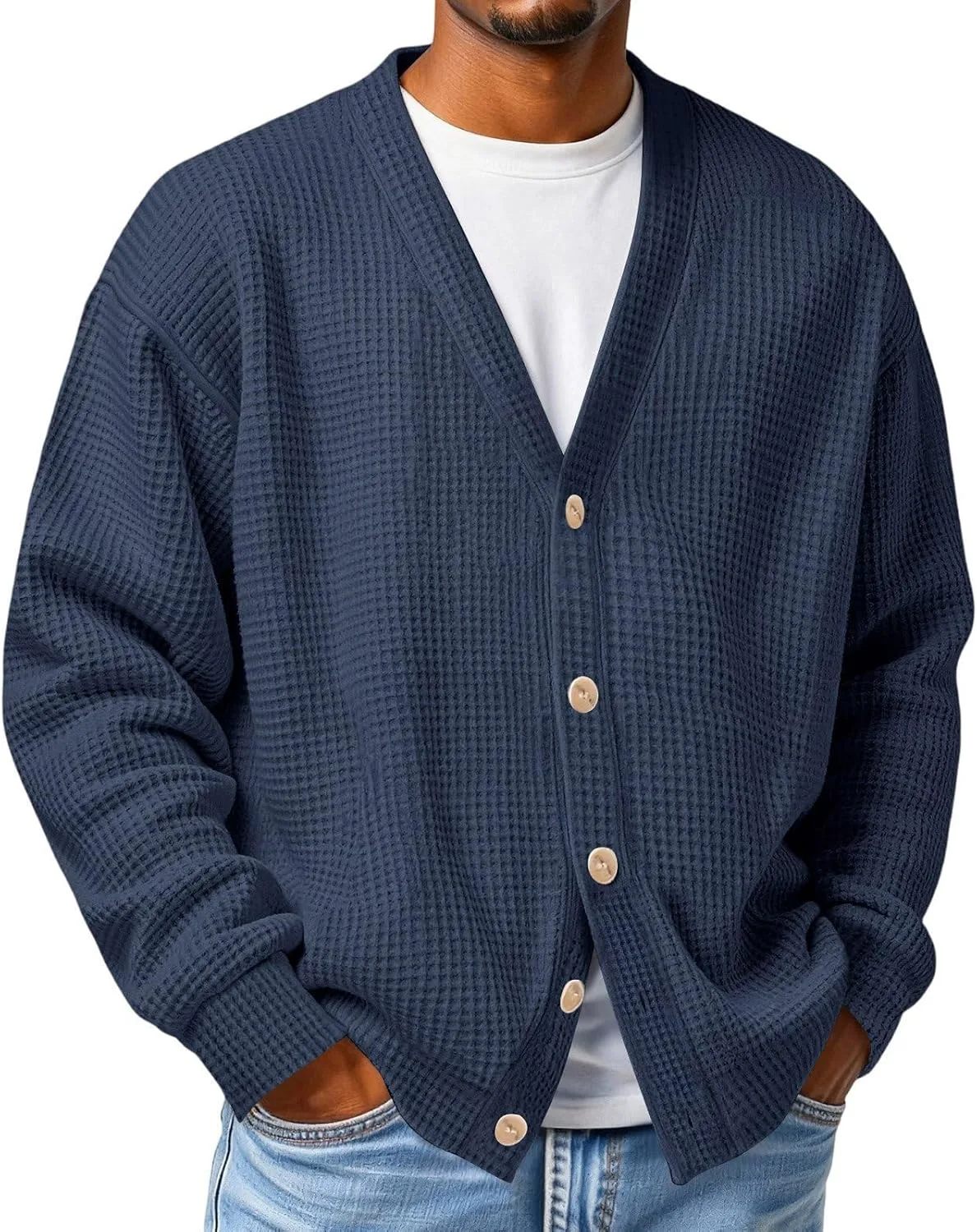 Мужской кардиган Casual Button Up, Plus Size, Waffle Knit, легкий
Мужской кардиган Casual Button Up, Plus Size, Waffle Knit, легкий